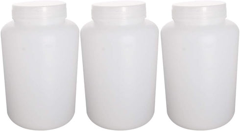 Othmro 3pcs 67.64oz/2000ml Plastic Empty Lab Cylindrical Chemical Reagent Bottle, Wide Mouth