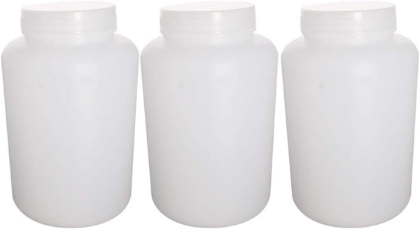 Othmro 3pcs 67.64oz/2000ml Plastic Empty Lab Cylindrical Chemical Reagent Bottle, Wide Mouth