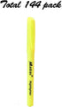 Madisi Bulk Pack Highlighters, Chisel Tip, Fluorescent Yellow, 144-Count