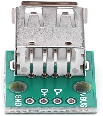 Walfront 10Pcs USB Type A Female Board, 2.54mm Pitch Connector, 4 Pins DIP Socket Board