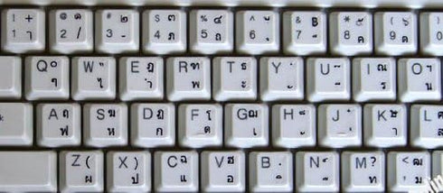 Online-Welcome Thai Transparent Keyboard Stickers with Black Lettering for Pc Computer Laptops Desktop Keyboards