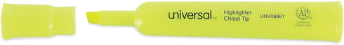Universal UNV08861 Desk Highlighter Chisel Tip Fluorescent Yellow (1 Dozen)