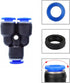 Air Push Quick Fittings, 10Pcs Pneumatic Connectors Push to Connect Fittings Kit, 5/16" 8mm OD Quick Release