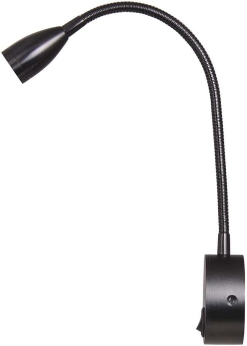 3W 3000K,Black Gooseneck LED Picture Lamp Fixture Wall Light Bedside Reading Light with On/Off Switch Flexible Pipe