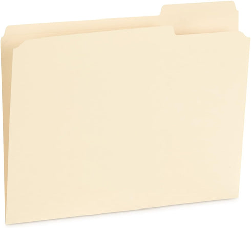 Blue Summit Supplies 100 Reinforced File Folders, 1/3 Cut Tab, Letter Size, Manila, Heavy Duty 14PT Paper