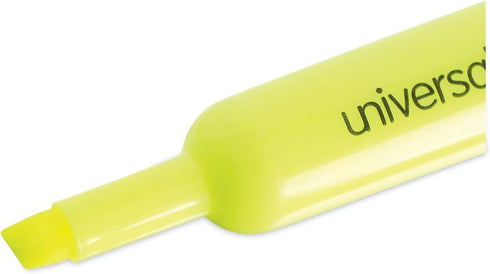 Universal UNV08861 Desk Highlighter Chisel Tip Fluorescent Yellow (1 Dozen)
