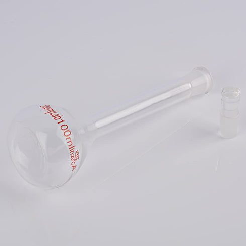 stonylab Class A Glass Volumetric Flask with Stopper, Borosilicate Heavy Wall, 100 ml Tolerance ±0.10 ml