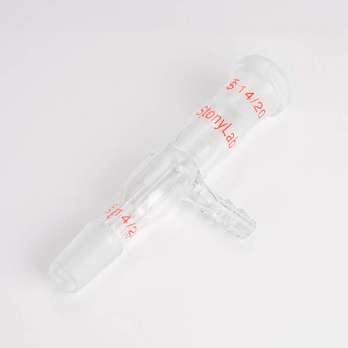 StonyLab Glass Vacuum Take Off Adapter, Straight, Short Stem with 14/20 Joints