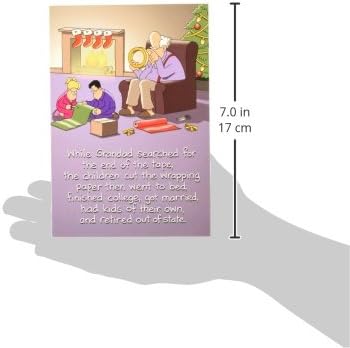 NobleWorks Funny Christmas Greeting Card, 5 x 7 Inch Envelope, Sticky Tape, 1 Card