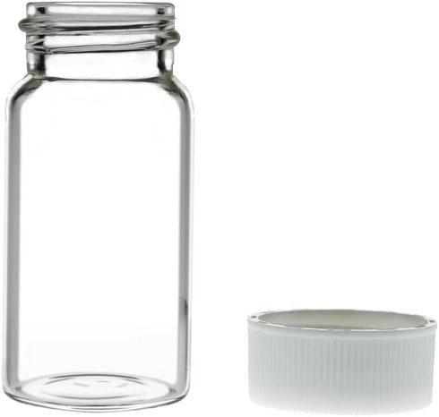 20ml Glass Vials, 24-400 Screw Neck with White Caps, Leakproof, Pack of 100