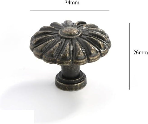 PIYYQNY 6 Drawer Handles Pcs Vintage Drawer Knob Pulls Antique Bronze Dressing Table Knobs Suitable for Wardrobe Doors