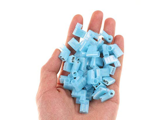 Terminals Connector, Flag Type Terminal Nylon Insulated Female Push 90 Degree Connector, 50PCS