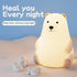 DNBFLLK 3 Polar Bear Silicone Night Light for Kids Nursery Bedroom - Tap Control, Adjustable Brightness, USB