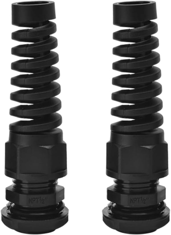 CGELE Strain Relief Cord Connector, 2 Pack NPT 1/2" Waterproof Cable Gland Cord Grip with Gaskets