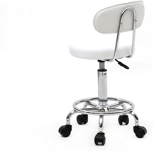 Volowoo Semi-PU Leather Nylon Stool,Multi-Purpose Adjustable Spa Bar Stool on Wheel for Work, Office, Desk, Salon