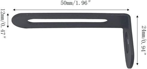 8 (50*24*12mm/1.96*0.94*0.47 inch) Carrittons Pcs Black Slotted L Bracket, Corner Braces Steel L Bracket Heavy Duty