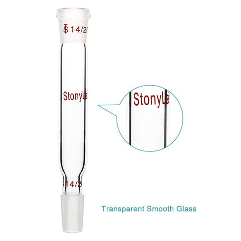 stonylab Glass Connecting Adapter, 90mm from 14/20 Outer Joint to 14/20 Inner Joint for Laboratory Lab Supply