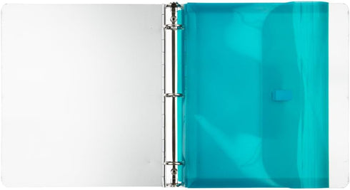 JAM PAPER Plastic 3 Hole Punch Binder Envelopes with Hook & Loop Closure - Letter Booklet - 9 1/2 x 11 1/2