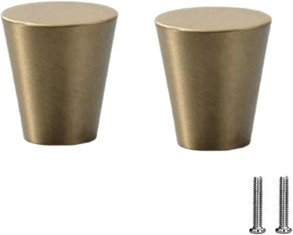 SANCHAKOU Cabinet Furniture Knobs 2Pcs Wardrobe Door Round Single Hole Gold Bedside Table