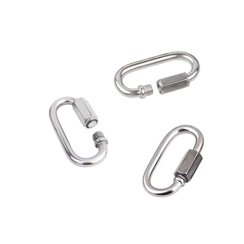 10 Pcs M4 Stainless Steel Quick Coupler Links, High Strength Locking Carabiner Connector Snaps, 1.65"(L)