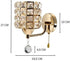 TEEM Set 2, E26 -Bulbs Modern Luxury Gold Crystal Wall Sconces of Hardwired Lights Standard Socket Decorative Light