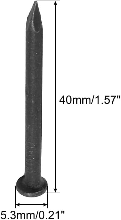 uxcell 50pcs Hardware Nails, 1.5-inch Length Carbon Steel Point Tip Wall Cement Nail, Black