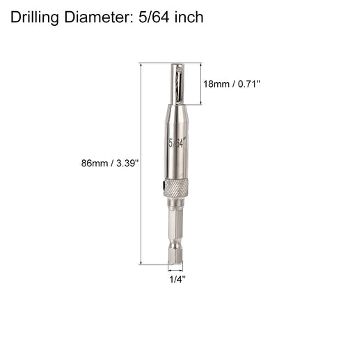 uxcell Self Centering Hinge Tapper Core Drill Bit, Hole Puncher, 5/64 Diameter, for Woodworking, Silver