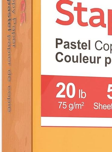 8 1/2-Inch 11-Inch Staples Pastel Colored Copy Paper x Goldenrod Ream, For Office, School & Home
