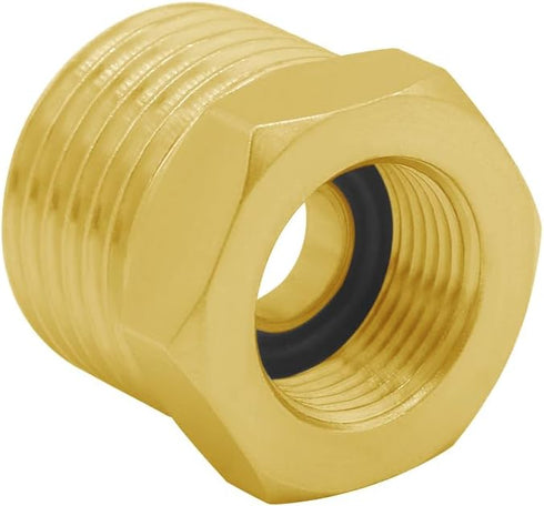 Joywayus 4PCS Brass Reducer Faucet Connector, 1/2 G Male to 3/8 Compression Female Thread Bushing Pipe Fitting