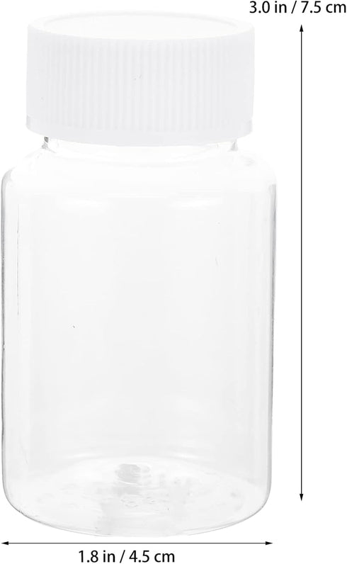 Artibetter 20 Pcs 80ml Clear Empty Plastic Medicine Bottles for Reagent Chemical Storage