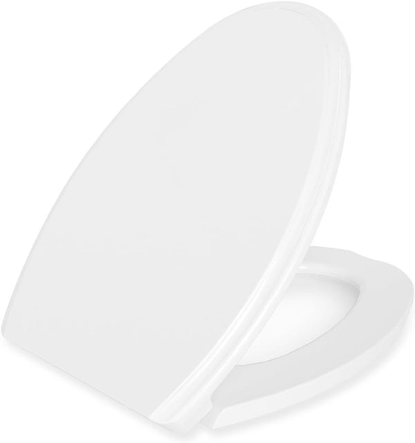 Mokukii Premium Heavy-Duty Elongated (Oval) Toilet Seat (Oblong 18.5), Soft Close & Silent,