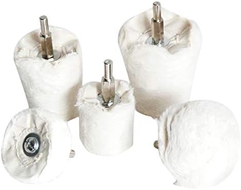 Polishing Pad Buffing Wheel Kit, White Flannelette 5 Pack for Metal, Aluminum, Stainless Steel, Wood