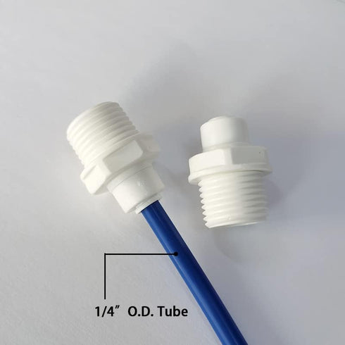 Malida 1/2" Thread Male to 1/4" Push Fit Tube Quick Connect, Water Purifiers, 5 Pack