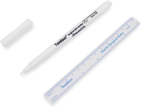 6 Pcs Professional Surgical Tip Skin Marker Pen, White Stencil Markers for Eyebrow, Tattoo Skin Marking, Individually