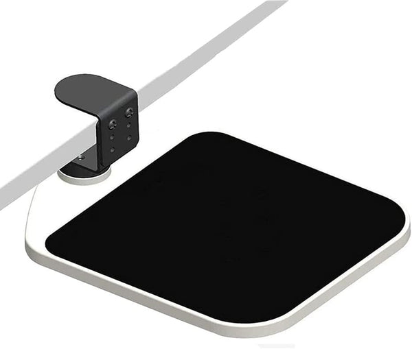 FUZADEL Mouse Platform Clamp On Under Desk Adjustable Mouse Tray Mount Swivel Desktop
