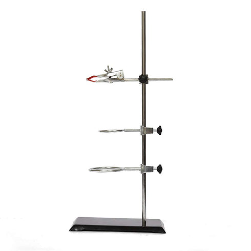 Laboratory Retort Support Stand for Titration Extraction - XMWangzi with Burette Clamp and 2 Flask Ring Clamps