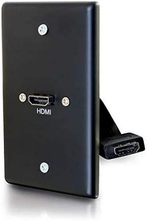 C2G HDMI Pass Through Single Gang Electrical Distribution Wall Plate Black (39878)
