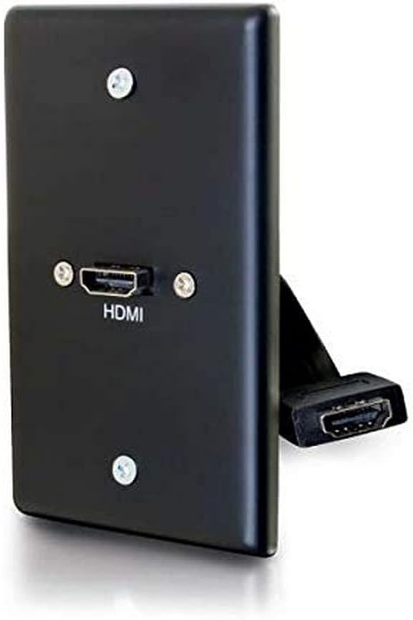 C2G HDMI Pass Through Single Gang Electrical Distribution Wall Plate Black (39878)
