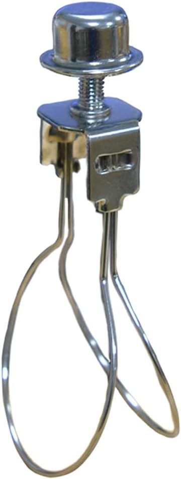 U/D Lamp Shade Adapter, Clip-on, Silver, Round, Modern, Metal Frame, Silver Shade