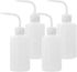 4 Packs 250ml Plastic Wash Bottle with Squeeze Dispenser, White Tattoo