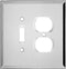 Plain Glass Mirror Outlet Wall Plate, 1 Toggle - 1 Duplex, 5.25" x 5.25" Professional Quality