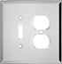 Plain Glass Mirror Outlet Wall Plate, 1 Toggle - 1 Duplex, 5.25" x 5.25" Professional Quality