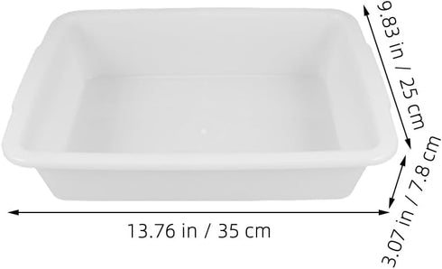 2pcs 9.2"x6.9"x2.7" ULTECHNOVO Deep Plastic Lab Tray, Acid & Alkali Resistant Spill Containment Trays, White Square