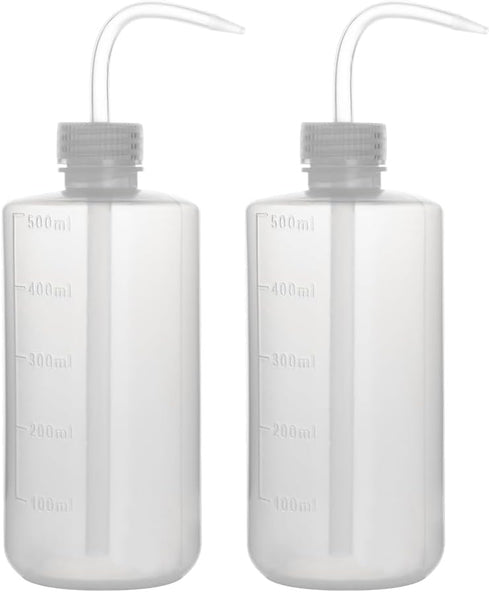 stonylab Chemical Wash Bottle, 2-Pack Plastic Safety Lab Squeeze Bottle, 500 ml (16 oz)