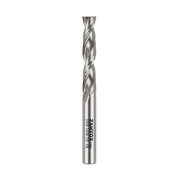 Upcut Spiral CNC Bit, Solid Carbide Straight Router Bit, 3/8" Cutting Dia, 3/8" Shank, 2" Cutting Length, CNC Router