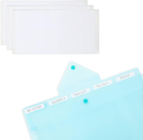 Okuna Outpost 3 Pack Expanding File Folder, Pocket Document Organizer with Snap Closure and Labels (Letter Size, Blue)