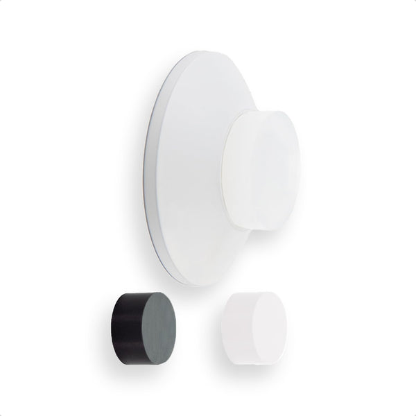 EVI Herrajes Doorstop for Wall Placement, 45 x 17 mm Stainless Steel White Lacquered with Rubber Included