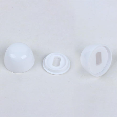4 Packs Universal Toilet Bolt Caps, Round Plastic Push-On Toilet Bowl Bolt Caps Covers, White Color