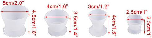 4 Pcs/Set Flexible Silicone Dappen Dish Mixing Bowl Cup, 4 Sizes for Dental Lab