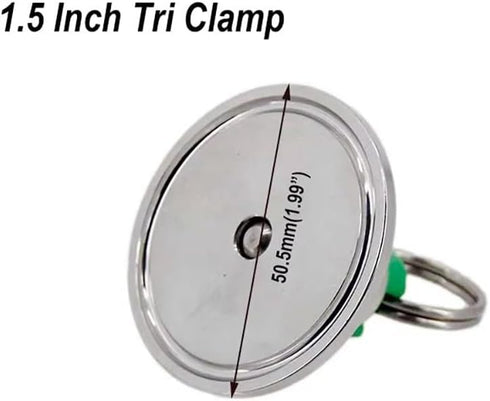 AMHUKIP 1pcs 1.5" 17-100psi Applications(17psi) Adjustable Tri Clamp Pressure Relief Valve End Cap - for Home Brewing